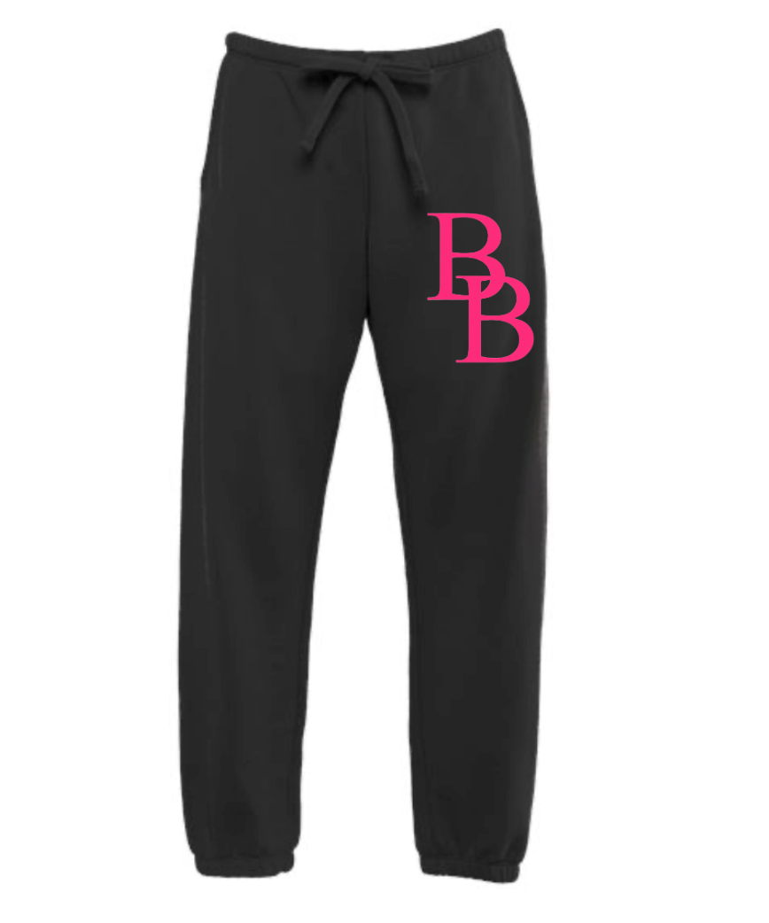 Womens Laguna Sueded Sweatpants with Neon Pink BB