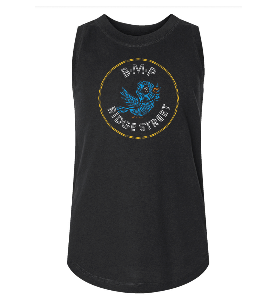 Youth Black Tank with B.M.P. Ridge Street Bling