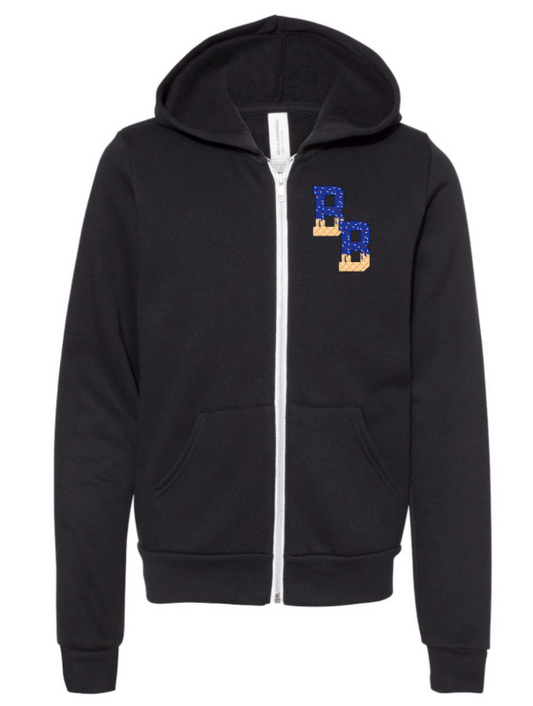 Black Ice Cream Drip Zip Up