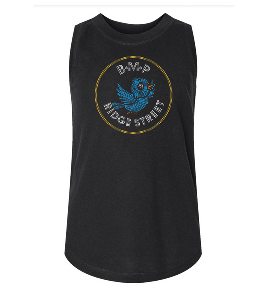 Youth Black  Tank with B.M.P. Ridge Street Bling