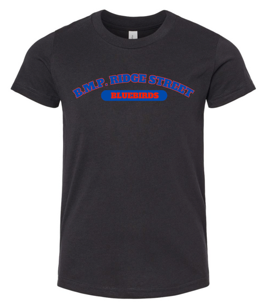 B.M.P. RIDGE STREET  BLUEBIRDS BLACK TSHIRT