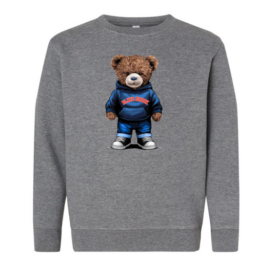 Crew Pullover Sweatshirt with Blind Brook Teddy Bear